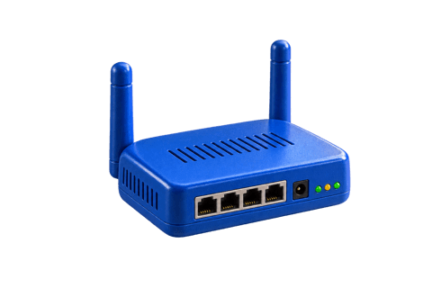Blue network router miniature